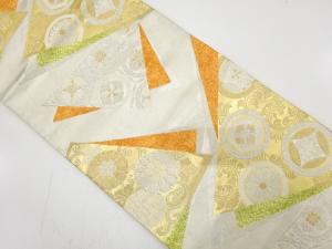 アンティーク　色紙に華紋唐草模様織り出し袋帯（材料）